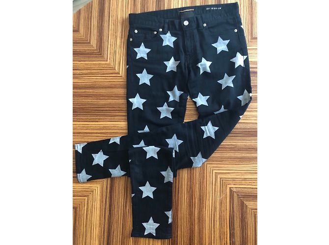 Jeans Saint Laurent con estampado de estrellas negras Negro - vista 9
