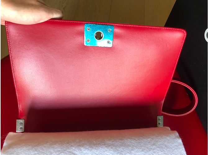 Chanel Boy neues Medium Rot - Ansicht 4