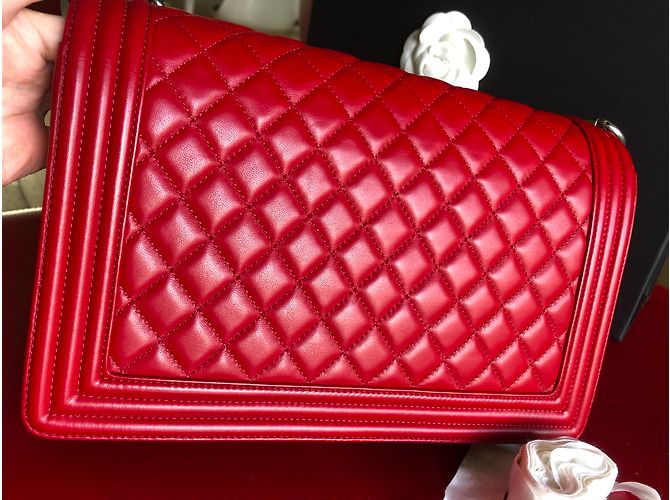 Chanel Boy neues Medium Rot - Ansicht 8