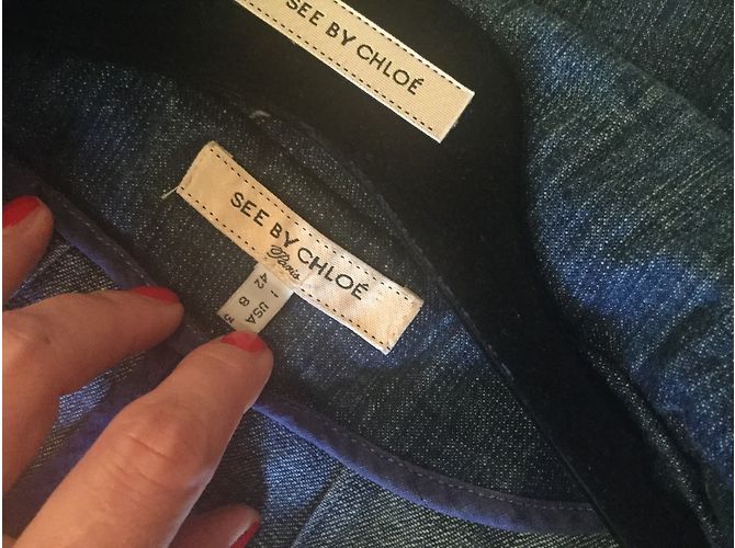 Abrigo de denim azul See by Chloé - vista 6