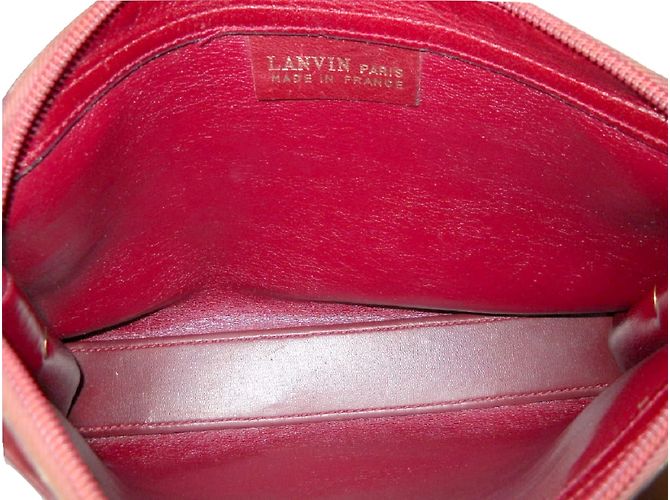 Clutch Lanvin in tela logata e pelle bordeaux Bordò - vista 4