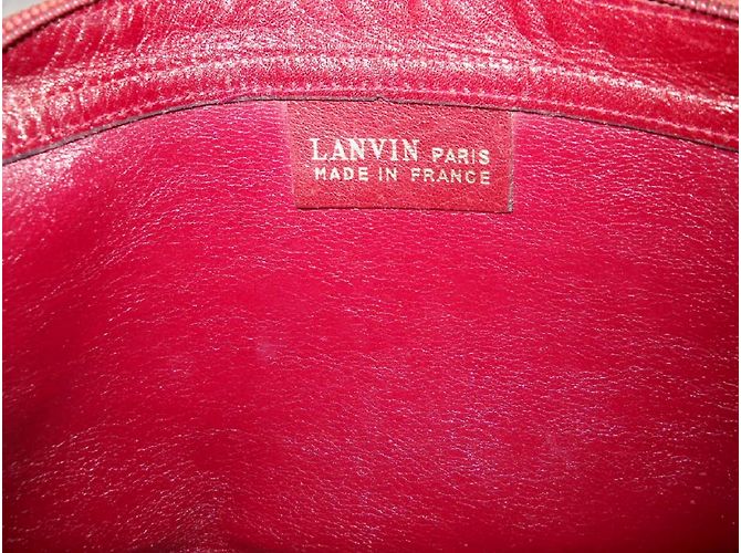 Clutch Lanvin in tela logata e pelle bordeaux Bordò - vista 5