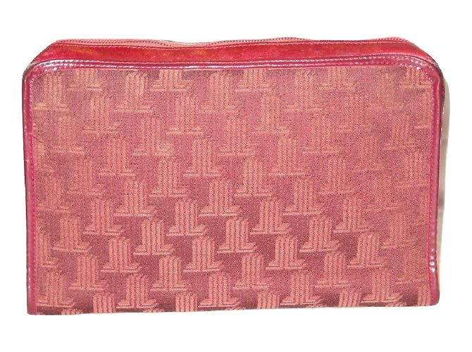 Clutch Lanvin in tela logata e pelle bordeaux Bordò - vista 6