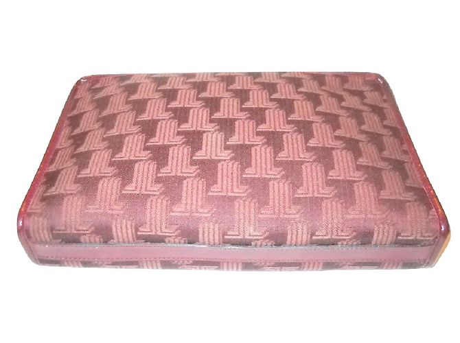 Clutch Lanvin in tela logata e pelle bordeaux Bordò - vista 8