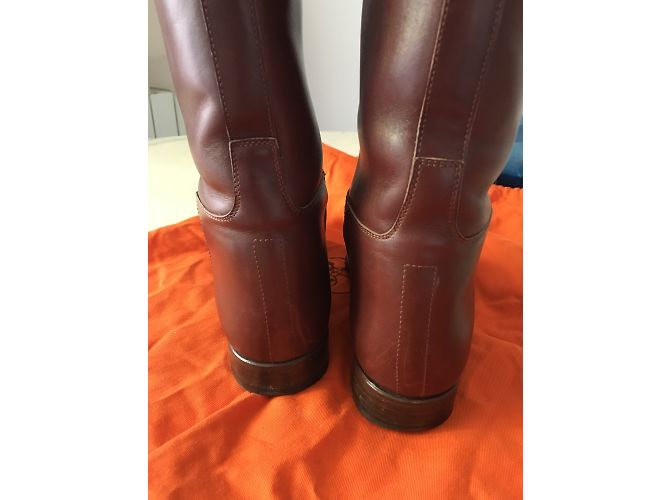 Kelly Hermès Jumping Stiefel Leder Caramel Karamell - Ansicht 3