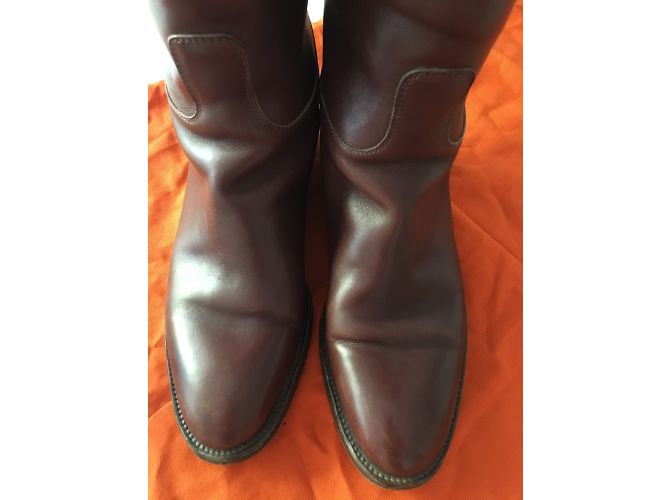 Kelly Hermès Jumping Stiefel Leder Caramel Karamell - Ansicht 6