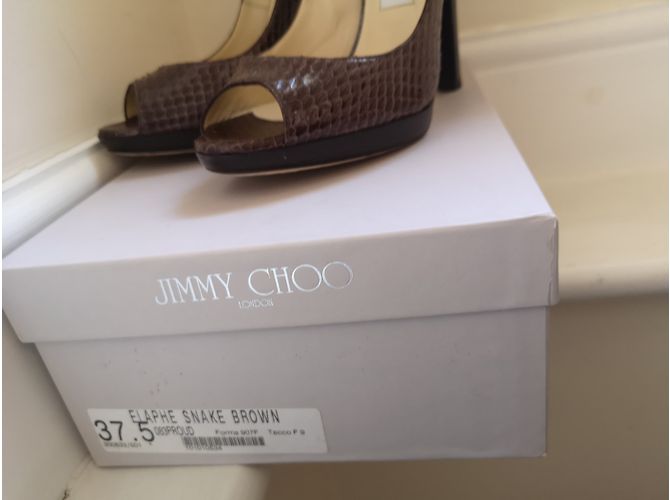 Décolleté Jimmy Choo in pelle esotica marrone - vista 5