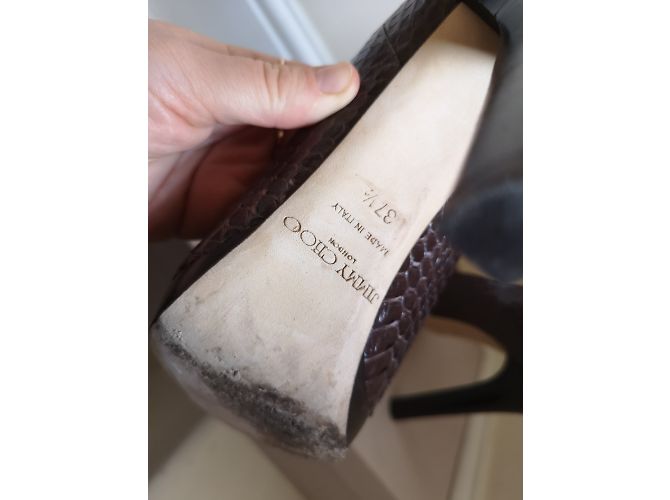 Décolleté Jimmy Choo in pelle esotica marrone - vista 6