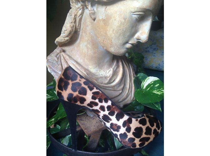 Décolleté Dolce & Gabbana Leo + Camoscio Pelle Beige Nero Multicolore - vista 3