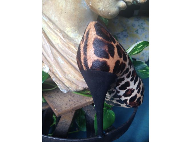 Décolleté Dolce & Gabbana Leo + Camoscio Pelle Beige Nero Multicolore - vista 4