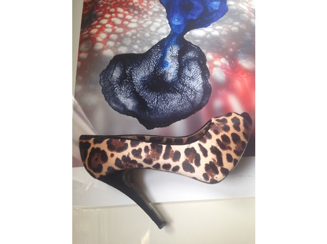 Décolleté Dolce & Gabbana Leo + Camoscio Pelle Beige Nero Multicolore - vista 6