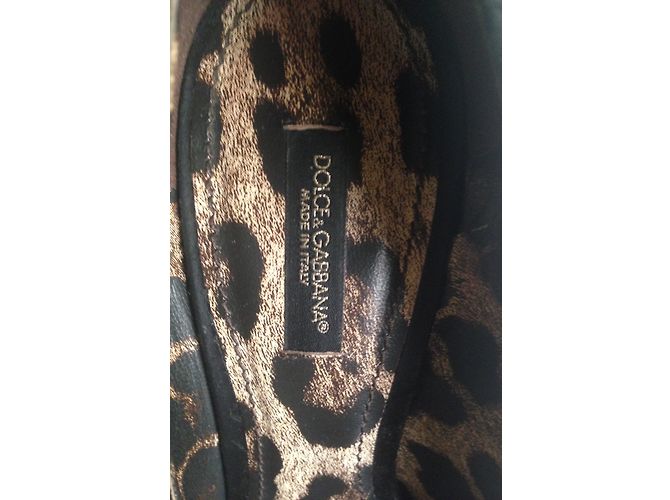 Décolleté Dolce & Gabbana Leo + Camoscio Pelle Beige Nero Multicolore - vista 8