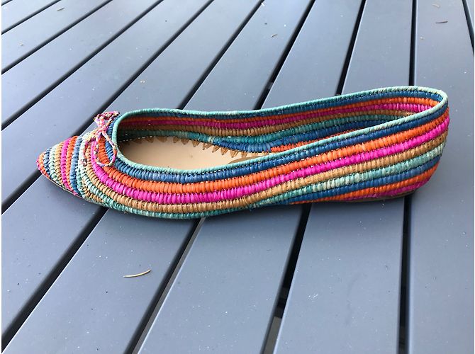 Autre Marque Sapatilhas de ballet multicoloridas em corda Multicor - vista 3