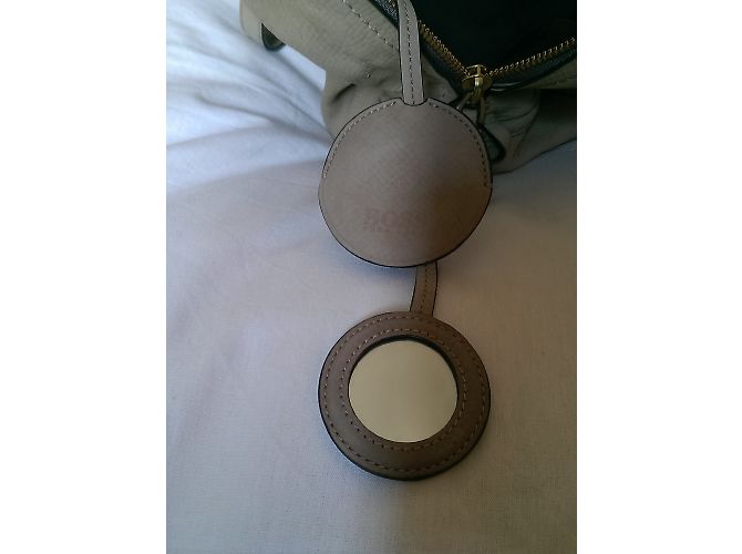 Borsa Hugo Boss in pelle beige - vista 4