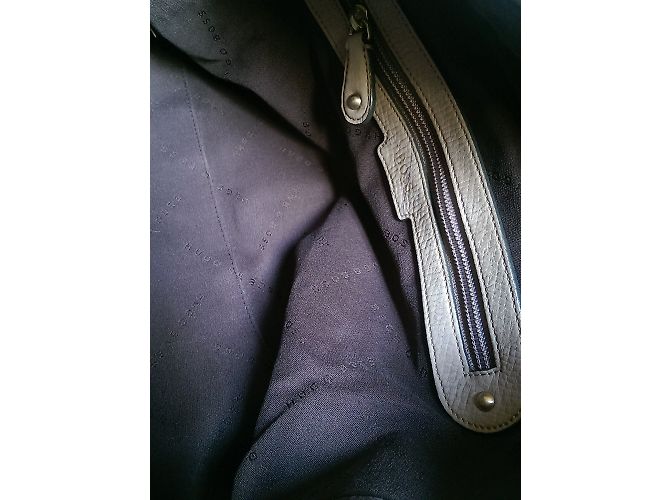 Borsa Hugo Boss in pelle beige - vista 6