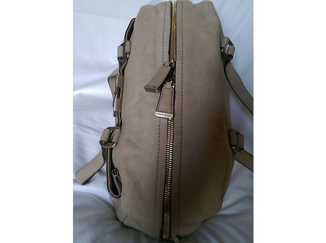 Borsa Hugo Boss in pelle beige - vista 8
