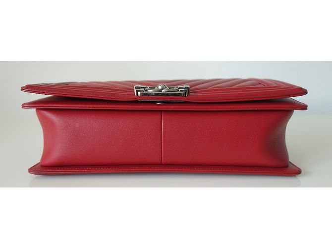 SAC CHANEL BOY CHEVRON ROUGE - vue 14
