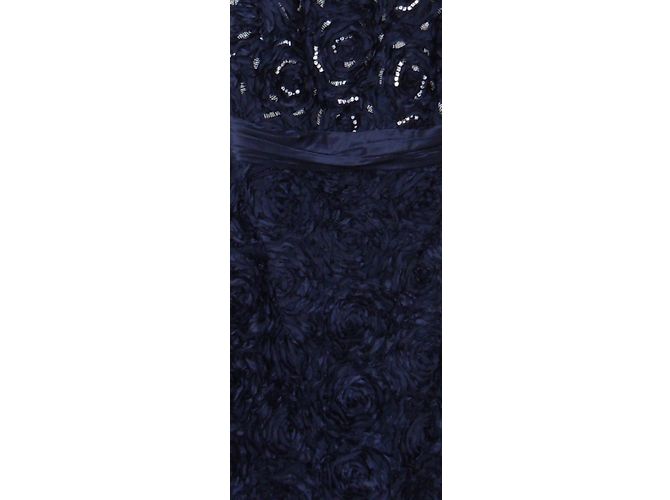 Badgley Mischka Rosette verziertes Seidenkleid Blau - Ansicht 4