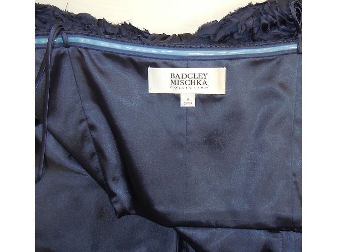 Badgley Mischka Rosette verziertes Seidenkleid Blau - Ansicht 5