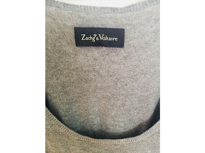 Zadig & Voltaire Soho Baumwollkleid Grau mit Strass - Ansicht 3