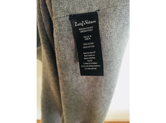 Zadig & Voltaire Soho Baumwollkleid Grau mit Strass - Ansicht 4