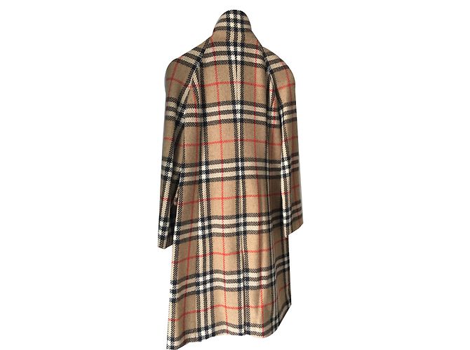 Abrigo Burberry de lana estampado tartán caramelo - vista 2