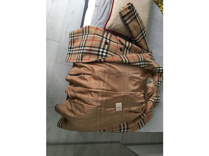 Abrigo Burberry de lana estampado tartán caramelo - vista 4
