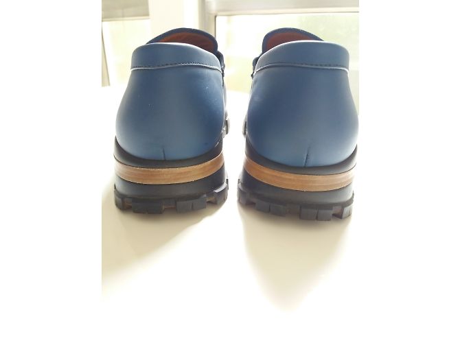 Mocassini Ermenegildo Zegna in pelle blu - vista 3