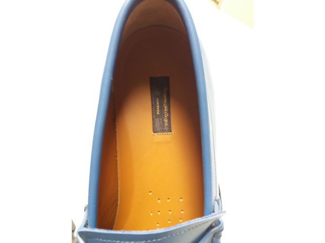 Mocassini Ermenegildo Zegna in pelle blu - vista 4