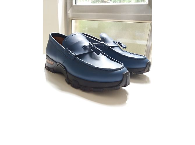 Mocassini Ermenegildo Zegna in pelle blu - vista 5