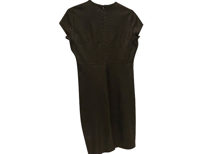 Zapa Kleid aus schwarzem Lammleder - Ansicht 2