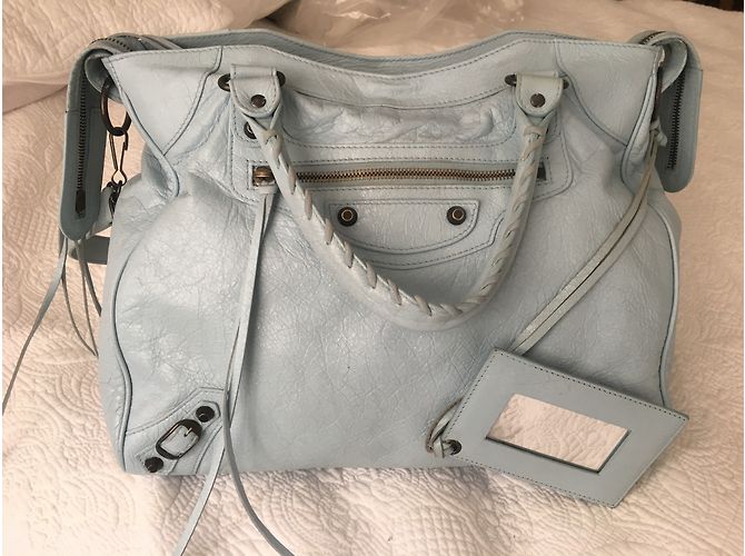 Balenciaga Velo Borsa a mano classica azzurro pelle Blu - vista 12