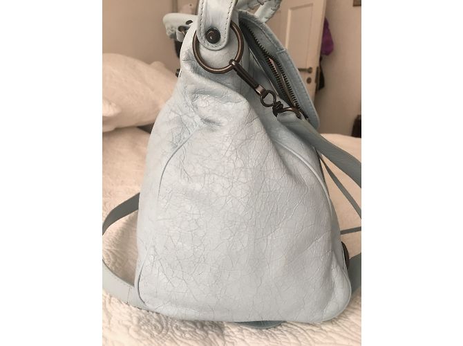 Balenciaga Velo Borsa a mano classica azzurro pelle Blu - vista 4