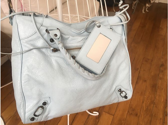 Balenciaga Velo Borsa a mano classica azzurro pelle Blu - vista 6