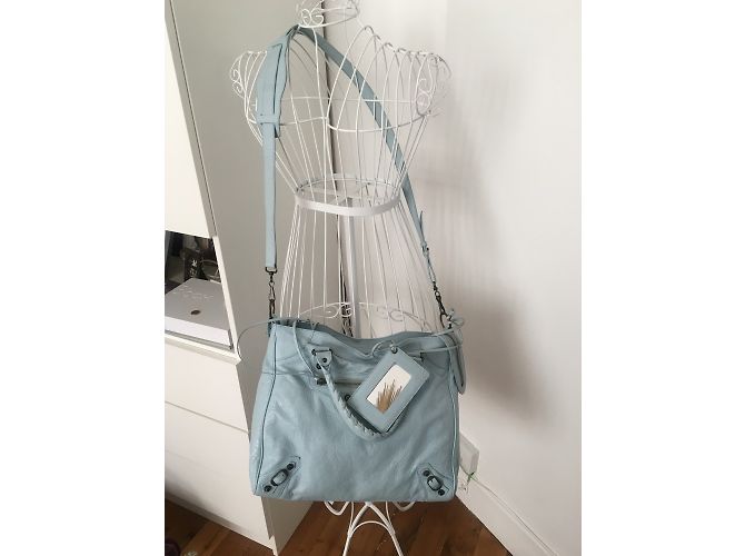 Balenciaga Velo Borsa a mano classica azzurro pelle Blu - vista 8