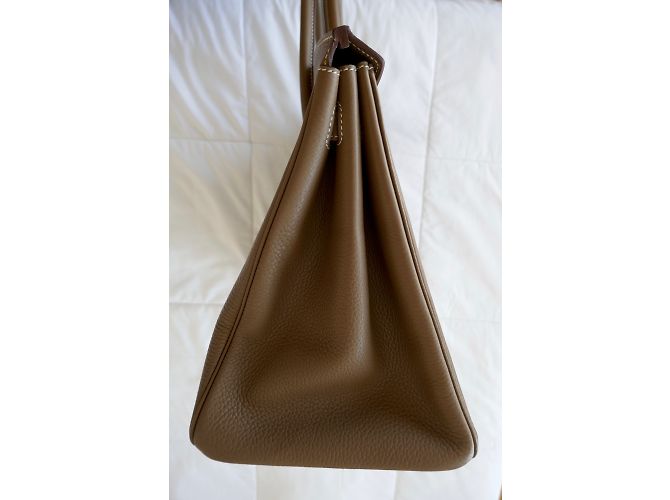 Hermès Birkin 40 étoupe Beige - vista 4