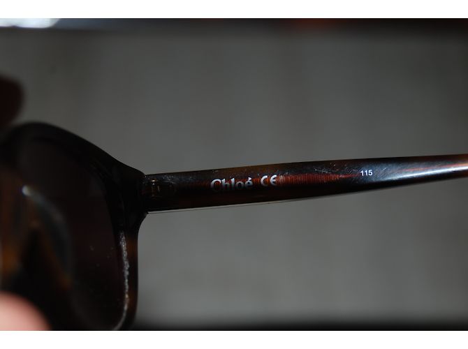 Occhiali da sole Chloé marroni in plastica Marrone - vista 3