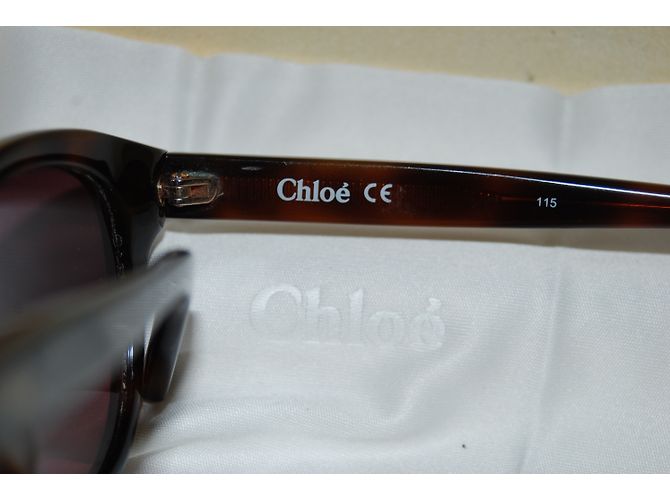 Occhiali da sole Chloé marroni in plastica Marrone - vista 4