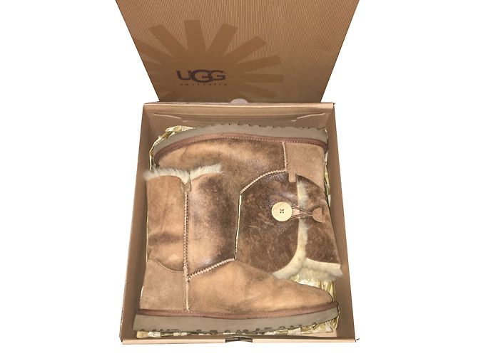 Botas Ugg de camurça e couro marrom 39 - vista 2