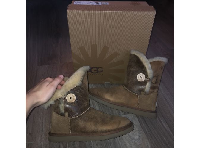 Botas Ugg de camurça e couro marrom 39 - vista 3