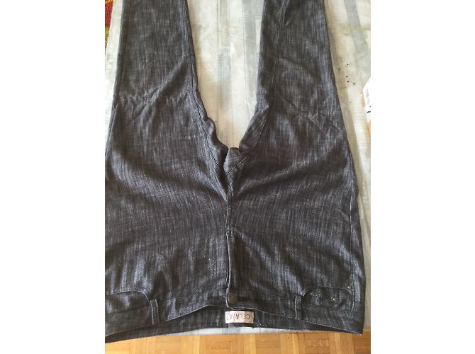 Autre Marque Calça de algodão cinza com 5 bolsos - vista 3