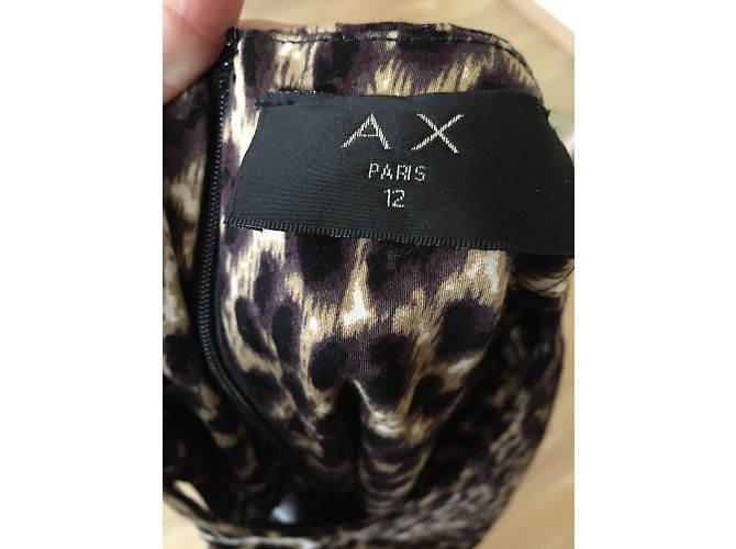 Autre Marque Vestido AX Paris Marrón Negro Algodón Castaño - vista 2