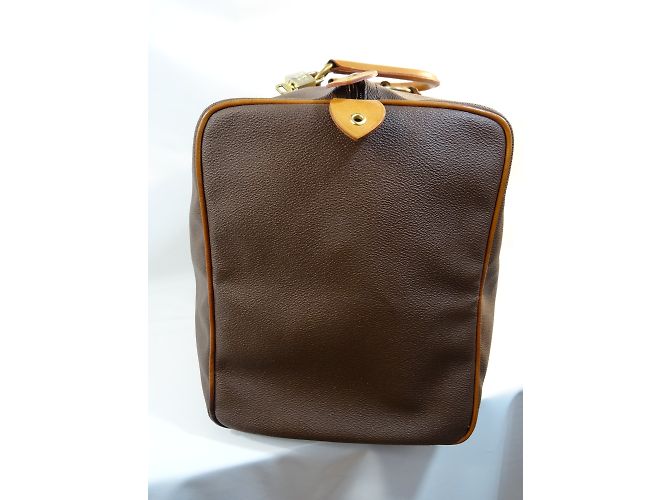 Borsa da viaggio Chanel in pelle granulata marrone - vista 13