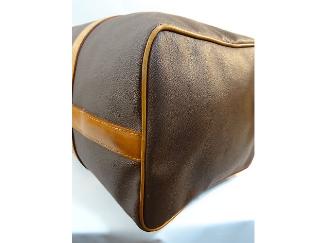 Borsa da viaggio Chanel in pelle granulata marrone - vista 15