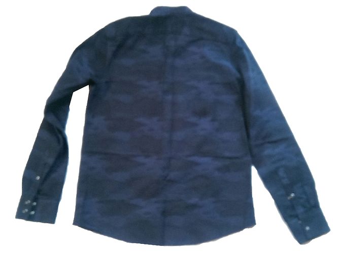 Camicia Iro in cotone con stampa camouflage blu - vista 2