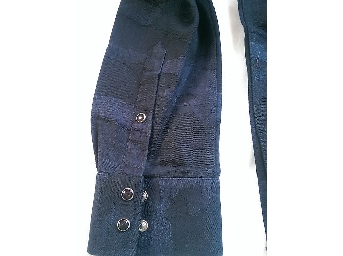 Camicia Iro in cotone con stampa camouflage blu - vista 3
