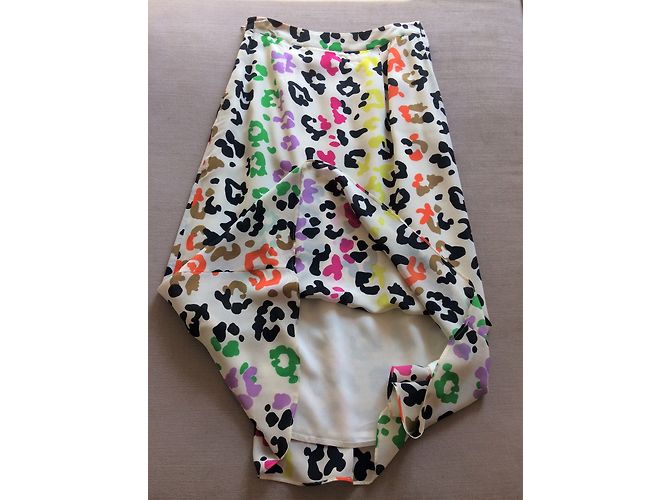 Falda Essentiel Antwerp de seda con estampado de pantera - vista 5