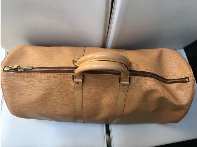 Louis Vuitton Keepall vintage 55 Paglia - vista 3