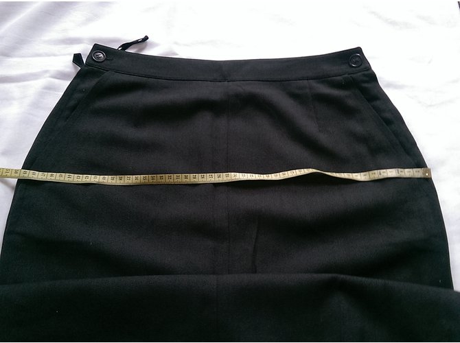 Falda larga Hermès gris lana algodón seda - vista 9