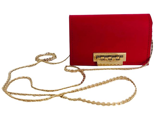 Zac Posen Mini Borsa a Tracolla Rossa in Pelle con Catena Rosso - vista 2
